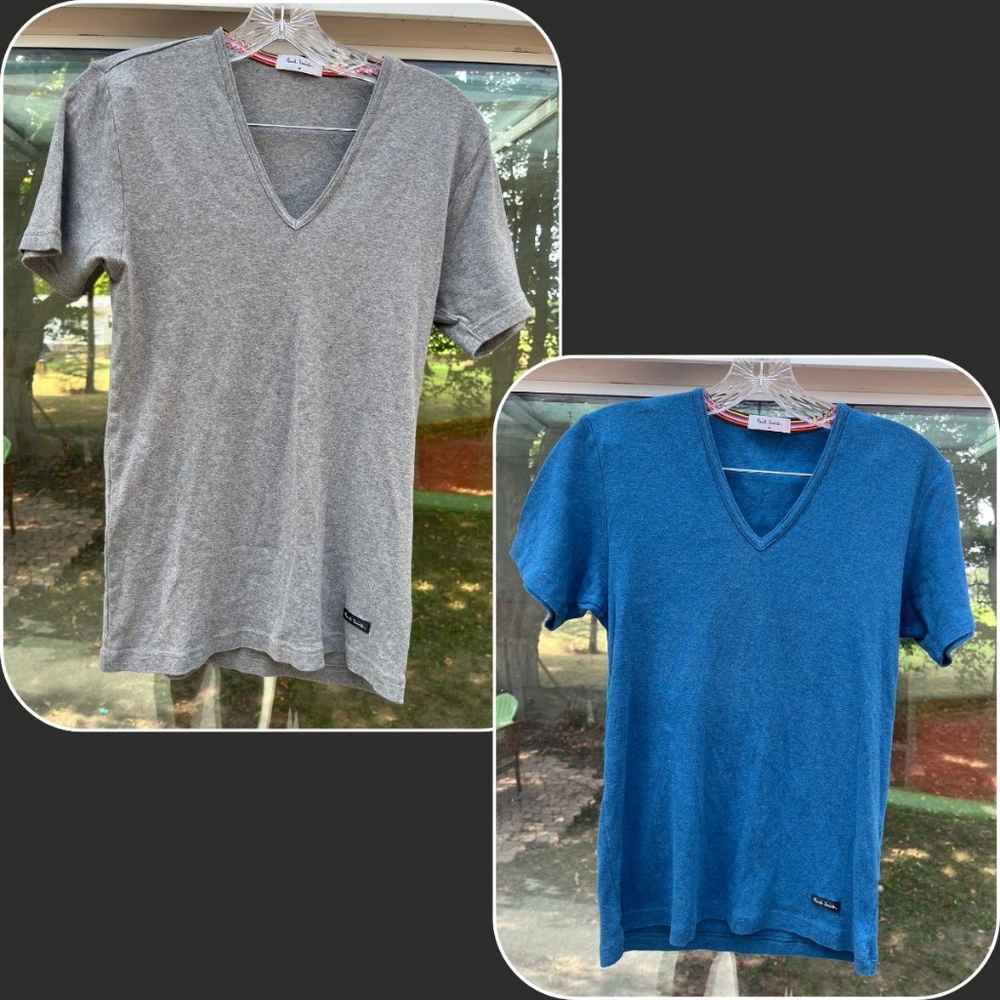 Paul Smith Cotton Tees Two Soft Preshrunk V-Neck Slim Fit Women's Size Small Med